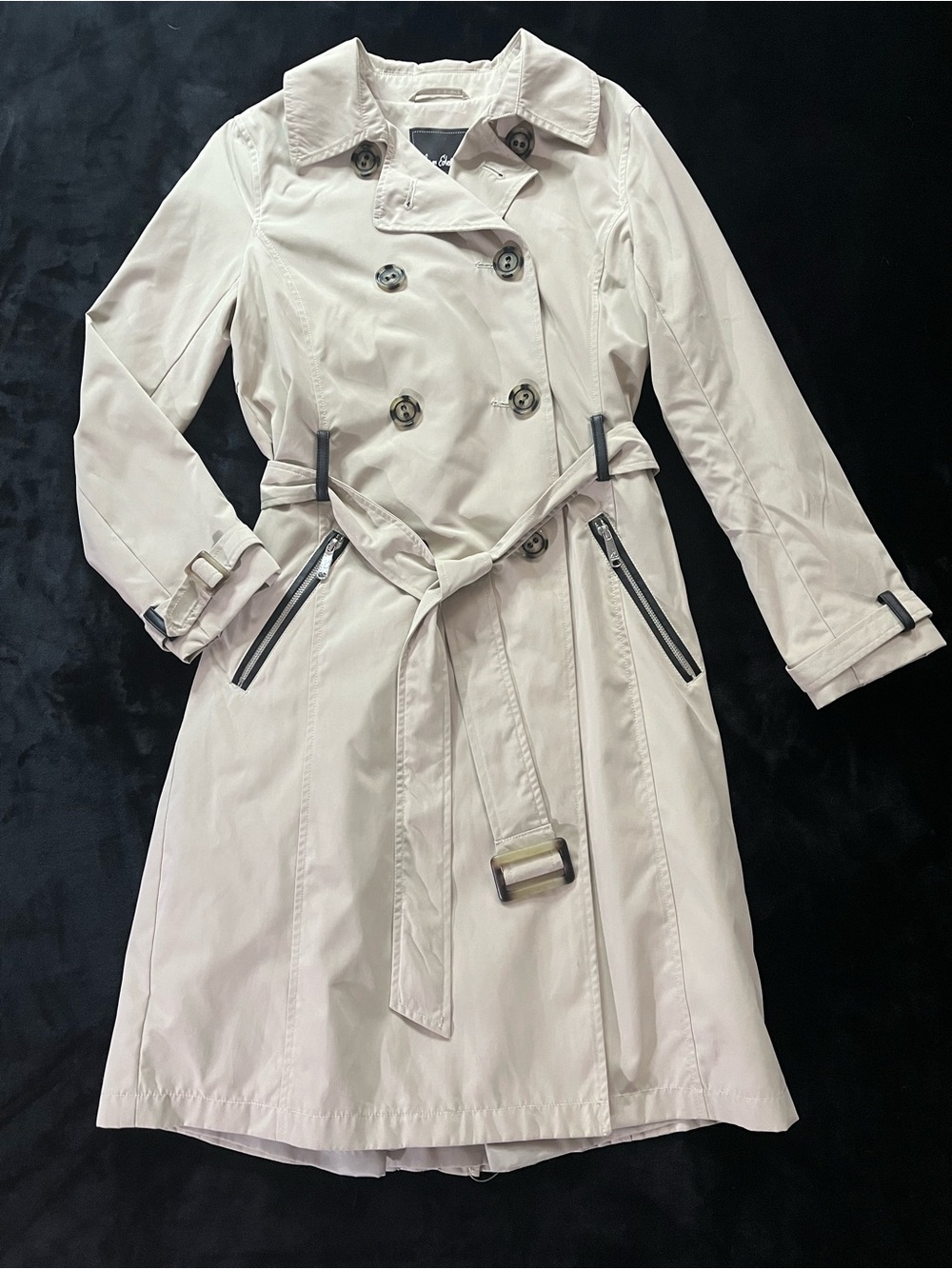 Sam Edelman Light Tan Double Breasted Belted Trench Coat - Size XS